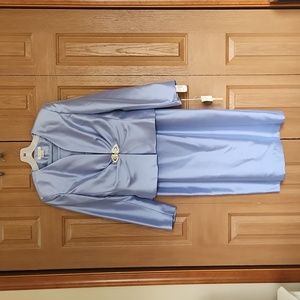 Kay Unger petites 80s/90s vintage periwinkle three-piece silk formal wear. NWT!